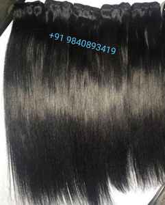 Vente d'usine 30 pouces naturel vague droite aligné cuticule dentelle indien brut Remy cheveux faisceaux frontal Extensions de cheveux humains - Product Image 1