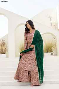 Traje Salwar Kameez de Tela Viscosa Tradicional India, Listo para Usar, con Trabajo Jacquard y Dupatta de Georgette para Mujer - Product Image 2