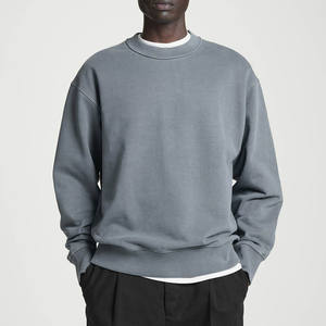 Nueva llegada sudadera de hombre de cuello redondo de secado rápido de gran tamaño básica de alta calidad sudadera de mezcla de algodón personalizada al por mayor - Product Image 1