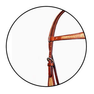 Premium Adjustable Western <b>Leather</b> Horse Bridle Durable Headstall for Riding Training and Shows - Product Image 3