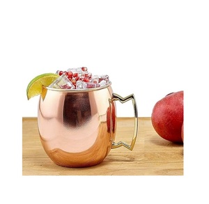 Taza de mula de cobre de aspecto rústico con diseño práctico y acabado brillante ideal para decoración de cabañas de bares de granja o reuniones de cócteles - Product Image 5