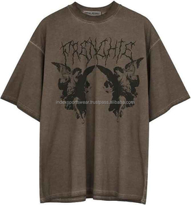 T-shirt pour homme 100% coton de haute qualité Chemise respirante à col ras du cou personnalisée avec impression numérique Lettrage en tricot - Product Image 3