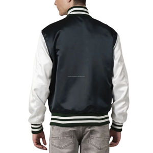 Satin Varsity Jacket Unisex Glossy Silky <b>Fabric</b> Lightweight Thin Patchwork Breathable Eco-Friendly Vintage American <b>Retro</b> Team - Product Image 2