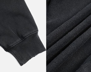 Fabricantes de Sudaderas al por Mayor, Sudadera con Capucha y Cremallera con Lavado Ácido, Estilo Desgastado, Talla Grande, con Pedrería, Logotipo Personalizado Impreso en DTG - Product Image 6