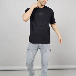 เสื้อยืดลายพลอยเทียมผ้าฝ้าย100% ทรงหลวมสำหรับผู้ชายเสื้อยืดพลอยเทียมน้ำหนักเบาดีไซน์มีเอกลักษณ์ - Product Image 1