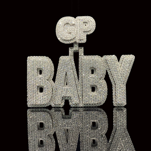 Collier pendentif en acier inoxydable de style urbain personnalisé, hip-hop, diamant glacé - Product Image 1