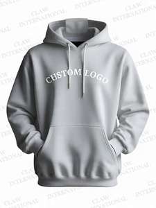 100% coton pull à capuche pour hommes motif solide brodé uni teint impression personnalisée thermique polaire sweat pour l'hiver - Product Image 4