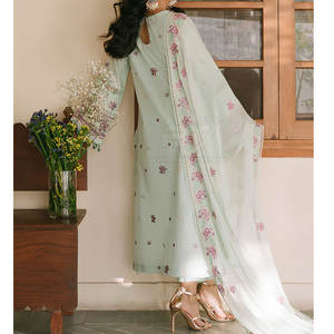 Vestido Bordado para Fiesta, Traje Casual Pakistaní de Primera Calidad Personalizado, Traje de 3 Piezas con Dupatta Estampada para Mujer - Product Image 2