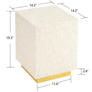 โต๊ะกาแฟไม้เนื้อแข็งทำมือแบบรักษ์โลก ทนทาน ประดับมุก ดีไซน์หรูหรา ทันสมัย สีครีม สำหรับห้องนั่งเล่น - Product Image 6