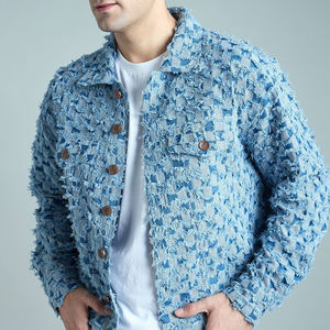 Veste en jean de style décontracté pour hommes vestes en jean hommes automne veste en jean de qualité pour hommes coupe ajustée - Product Image 2