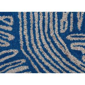 Tapis en laine et viscose bleu tufté à la main Tra-1479 - Motif abstrait pour entrée, couloir, salon - Rectangulaire 9x12 - Épaisseur 10 mm - Product Image 3