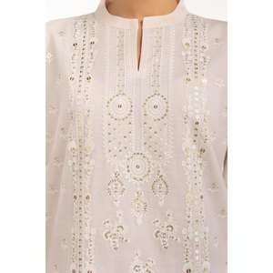 Conjunto de Traje Bordado de 3 Piezas en Papel y Algodón para Mujer IUSTKSD-824 - Product Image 3