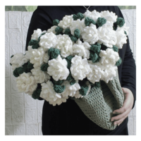 Flores de Hilo de Ganchillo Hechas a Mano para Arreglos Florales, Decoración de Interiores, Empaque Creativo - Regreso a Clases, Día de la Madre