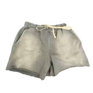 OEM High Waist Eco-Friendly 100% Cotton Acid Wash Denim <b>Shorts</b> with Elastic Waist and Customizable <b>Pattern</b> & Style for <b>Men</b> - Product Image 6