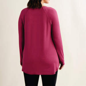 92% Polyester Recyclé 8% Spandex Slim Fit Séchage Rapide Anti Adour Raspberry Coulis Mix Femmes Renouveler Respirant Haut À Manches Longues - Product Image 2