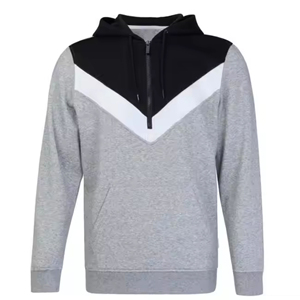 เสื้อมีฮู้ดโอเวอร์ไซส์ผ้าคอตตอนแบบสวมศีรษะซิป1/4โอเวอร์ไซส์ผ้า100% พิมพ์ซับลิเมชันกำหนดเองได้ - Product Image 1