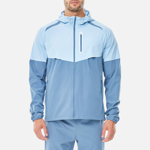 Conjunto de chándal cortavientos de nailon resistente al agua y ligero para correr con cremallera personalizado al por mayor - Product Image 1