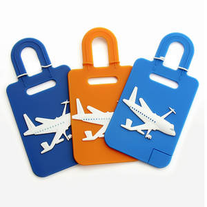 Voyage aéroport vol cadeaux personnalisé mignon en caoutchouc voyage souple pvc avion étiquette de bagage - Product Image 3