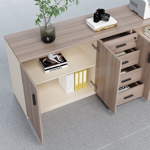 Moderno Gabinete de Almacenamiento de Oficina de Madera con Puertas y Cajones con Cerradura, Archivador de Documentos Contemporáneo, Archivador Comercial - Product Image 6