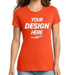 T-shirt en coton uni à col rond et manches courtes pour femme, T-shirt à col en V chiné, T-shirt confortable en mélange doux pour femme - Product Image 1