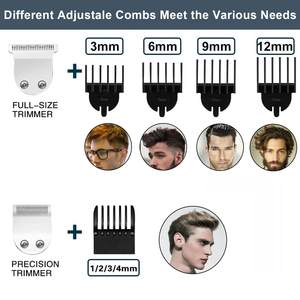 Kit de tondeuse de précision sans fil tout-en-un 5-en-1 pour homme, rechargeable par USB, étanche IPX7, pour le corps, le nez, la barbe et la coupe de cheveux, idéal pour les voyages en camping-car - Product Image 5