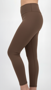 Leggings Deportivos de Cintura Alta para Mujer, Color Espresso, Personalizados OEM, Pantalones de Yoga de Compresión, Ropa Deportiva - Product Image 3