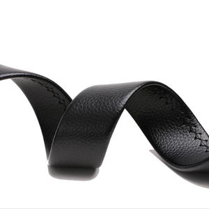 Ceinture pour hommes en cuir véritable conçue sur mesure avec ceinture en cuir décontractée réglable à boucle automatique Service OEM personnalisé respirant - Product Image 5