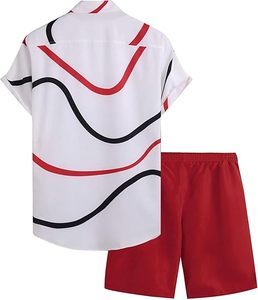 ชุดเซ็ตเสื้อยืดแขนสั้นกางเกงขาสั้นลำลองสำหรับผู้ชาย ลายพิมพ์ตามสั่ง ชุดคู่สำหรับผู้ชาย กำลังเป็นที่นิยม - Product Image 2