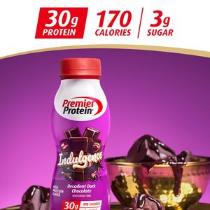 Batido de Proteína Premier INDULGENCE, Chocolate Negro Decadente, 30 g de Proteína, 170 Calorías, 3 g de Azúcar, 11.5 fl oz, Paquete de 12 - Product Image 5