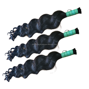 Extensions de cheveux ondulés naturels indonésiens Liste de prix de gros 100% Human Remy Cuticule alignée Paquets de cheveux bruts Modèle BBN - Product Image 2