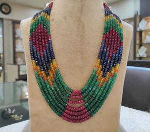 Conjunto de collar clásico de 7 filas de zafiro real de moda de la mejor calidad para mujeres y niñas bodas compromisos desgaste - Product Image 2