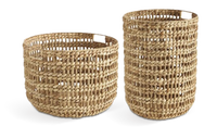 Panier pliable multifonctionnel en jacinthe d'eau naturelle, rotin et jonc de mer, artisanat vietnamien, écologique, taille personnalisable
