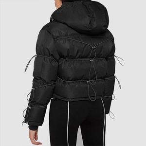 Chaqueta acolchada de invierno personalizada para hombre, chaqueta acolchada con capucha de burbuja y cuello alto, cálida, de lona reflectante, OEM, unisex - Product Image 1