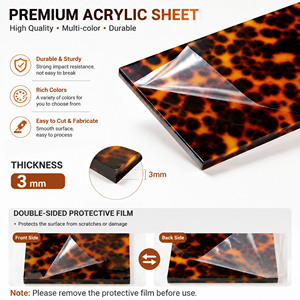Wholesale Tortoiseshell Acrylic <b>Sheet</b> 3mm Factory Custom Size Laser Cut Engrave For Cosmetic Box Furniture Handicraft Home Decor - Product Image 3