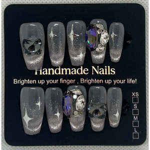 Unghie Artificiali Grandi con Effetto Stellato - Product Image 1