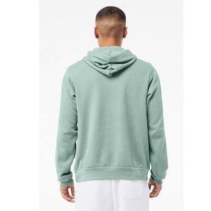 Bella toile 3719 unisexe sweat à capuche brodé doux Airlume peigné anneau filé coton éponge polaire pull poussiéreux bleu respirant - Product Image 3