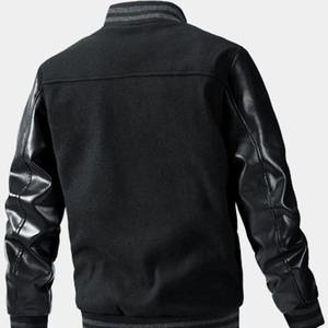 Chaqueta Bomber de Camuflaje Unisex de Alta Calidad con Mangas de Cuero, Impermeable, Cortavientos, Personalizable para Equipos Universitarios - Product Image 4