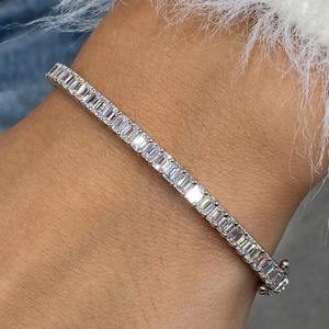 Estilo de moda IGI certificado VVS Esmeralda laboratorio cultivado diamante chapado en oro 925 pulsera de plata esterlina joyería de lujo de moda fina - Product Image 2