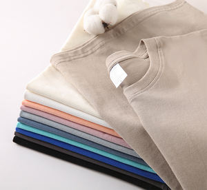 Camiseta de verano de 210g de algodón pesado para hombre, camiseta de manga corta con hombros caídos en blanco en Stock personalizado para hombre - Product Image 4