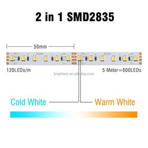 DC24V SMD2835 CCT Bande lumineuse <span class=keywords><strong>LED</strong></span> réglable 18W High CRI95 <span class=keywords><strong>Ruban</strong></span> <span class=keywords><strong>LED</strong></span> flexible pour l'éclairage domestique et commercial - Product Image 2