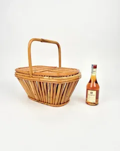 Handwoven Natural <b>Bamboo</b> and Rattan Picnic <b>Basket</b> Good Choice High Quality <b>Laundry</b> <b>Basket</b> From Vietnam Factory - Product Image 4