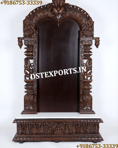 Hand Carved Siddhi Vinayaka Wooden Mandir For Luxury Villas Ganesha Pooja Room DST Exports Designer Carved Wood <b>Temple</b> Australia - Product Image 5