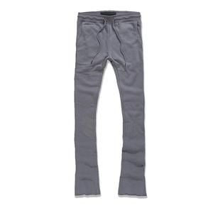 Pantalon de survêtement empilé pour hommes de qualité supérieure survêtement couleur grise à manches longues survêtement décontracté avec poches kangourou - Product Image 5