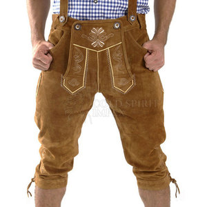 Lederhosen สำหรับผู้ชายสไตล์สตรีทชั้นสูงที่มีลวดลายทึบดีไซน์ตามสั่งมาใหม่ออนไลน์ - Product Image 1