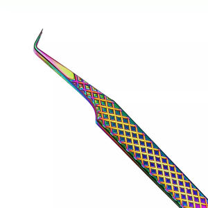 Pince à cils arc-en-ciel en acier inoxydable avec pointe pointue pour extension de cils - Product Image 2