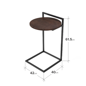 Mesita de noche Zinus hecha de metal y madera de alta calidad con color marrón oscuro para uso en interiores. - Product Image 6