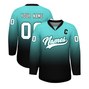 Uniformes de hockey Nouveau design Nom de l'équipe respirante de haute qualité Maillots de hockey personnalisés en polyester 100% - Product Image 1