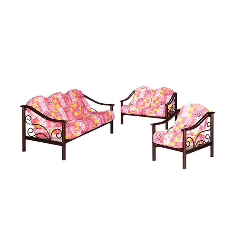 Toptan antika kahverengi klasik tasarım üç koltuk ahşap oturma odası kanepe Set mobilya