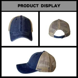 Casquette de baseball à bord court, chapeau d'entraînement à bord court uni réglable chapeau de pêche athlétisme chapeau de camionneur maille - Product Image 2