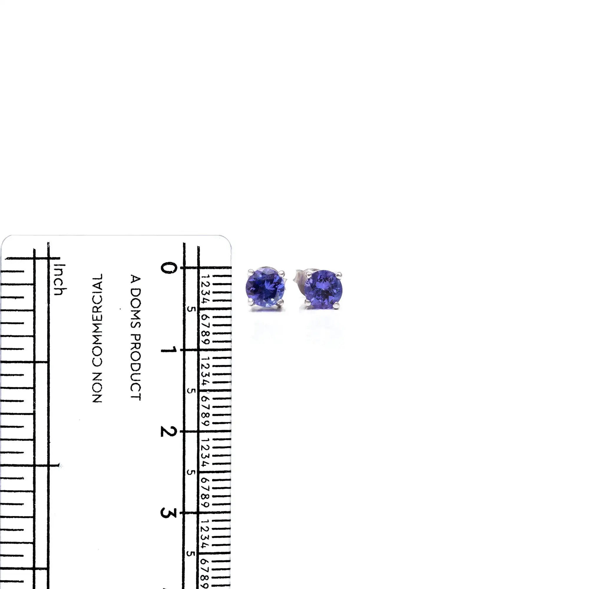 Pendientes de tanzanita natural, pendientes de plata de ley 925, forma redonda, tornillo de corte facetado, pendientes de tanzanita de piedra azul para mujer